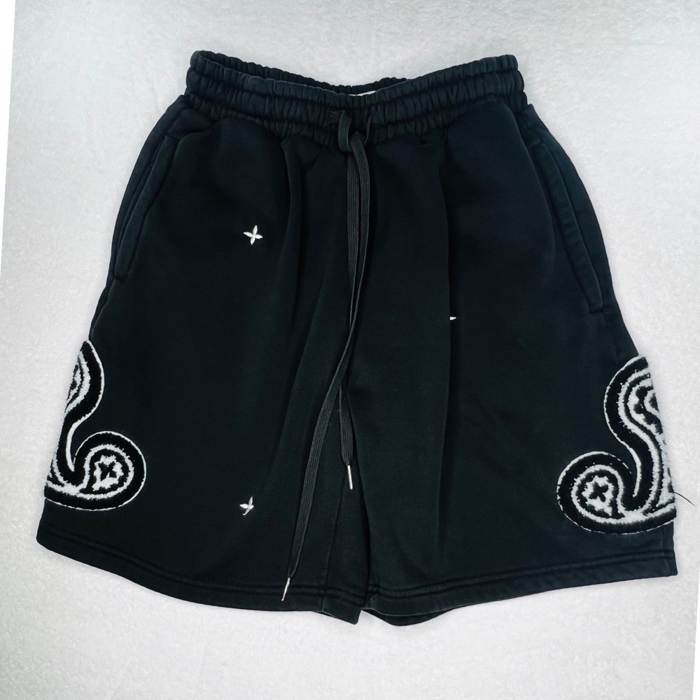 EPTM Sweat Shorts Black Paisley Star Embroidered 9934 Medium 32